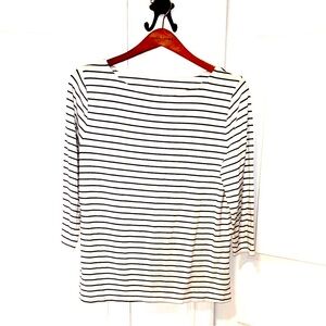 a.new.day large Target stripe 3/4 sleeve stripe T-shirt black and white